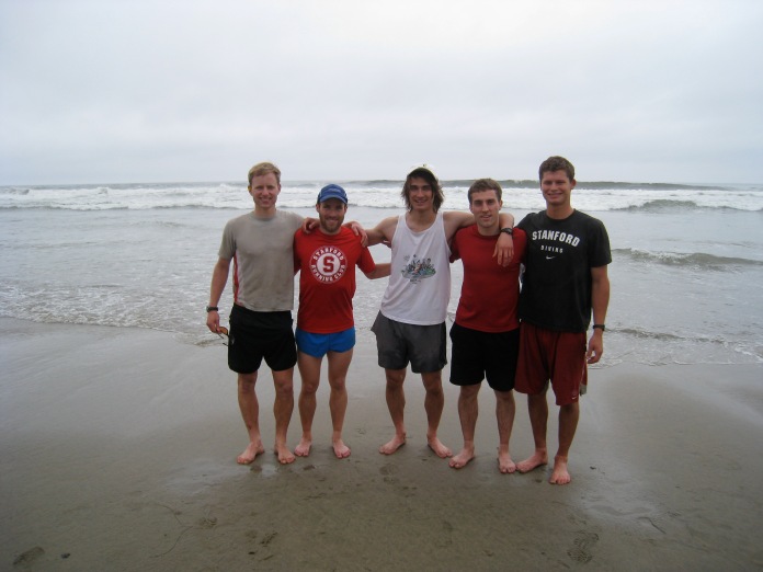 The Gang at the beach. We made it, all five of us, all together, and without real incident. Incredibly impressive performance by these other guys, accomplishing so nonchalantly such an impressive feat. Well done to all, and especially to Ben for putting this all together.